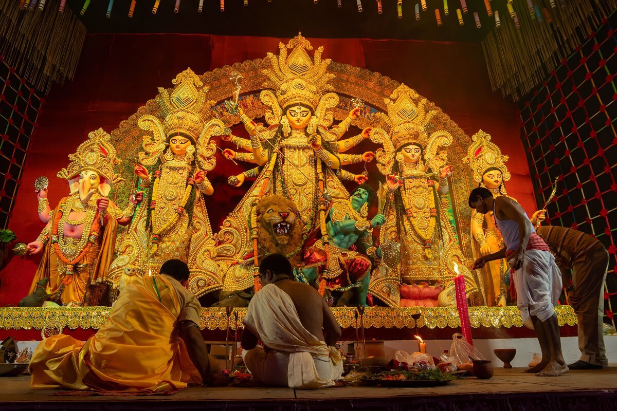 A decorated Durga Puja pandal
